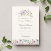 Pastel Floral Wreath Wedding Invitation Einladung