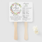 Pastel Floral Wreath Wedding Program Fans Fächer (Vorne und Hinten)