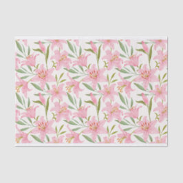 Pastel florale Lilie rosa grün Seidenpapier