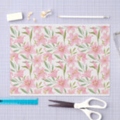 Pastel florale Lilie rosa grün Seidenpapier (Handwerk)