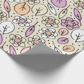 Pastel Florals & Blätter Geschenkpapier (Ecke)