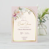 Pastel Florals Bridal Dusche Einladung (Stehend Vorderseite)
