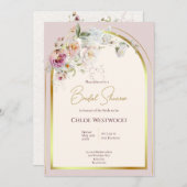 Pastel Florals Bridal Dusche Einladung (Vorne/Hinten)