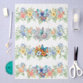 Pastel Florals & Butterflies Decoupage Paper Seidenpapier (Handwerk)