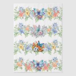 Pastel Florals & Butterflies Decoupage Paper Seidenpapier