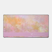 Pastel Florals Chic Script Monogram Schreibtischunterlage (Vorderseite)
