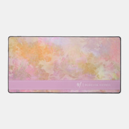 Pastel Florals Chic Script Monogram Schreibtischunterlage