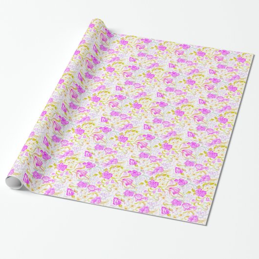 Pastel Florals Geschenkpapier (Ungerollt)