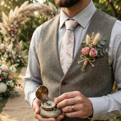 Pastel Florals Ivory Watercolor Pattern Krawatte