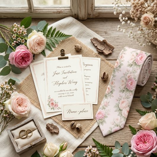 Pastel Florals Ivory Watercolor Pattern Krawatte