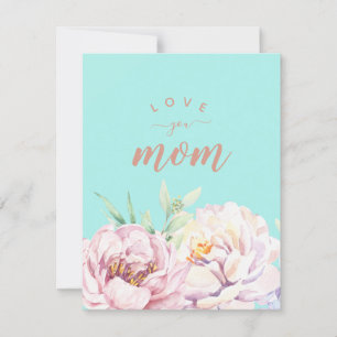 Pastel Florals Liebe Mama Minimalistische Flachkar