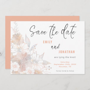 Pastel Florals Wedcoral Save The Date