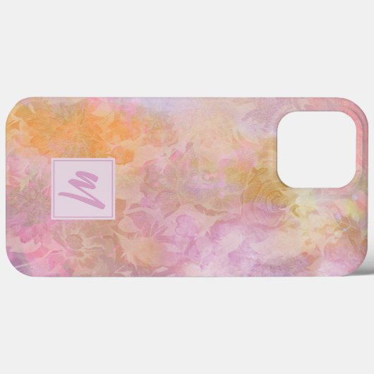 Pastel Florals With Chic Script Monogram Case-Mate iPhone Hülle (Rückseite (Horizontal))