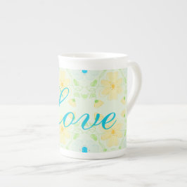 Pastel Flower China Tasse mit Blues