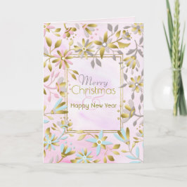 Pastel Flower Christmas Greeting Card Karte
