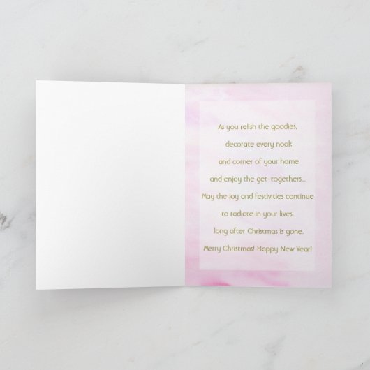 Pastel Flower Christmas Greeting Card Karte (Innenseite)