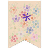 Pastel Flower Happy Birthday Wimpelkette (Erste Fahne)