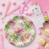 Pastel Flowers Alcohol Ink Illustration Pappteller (Party)