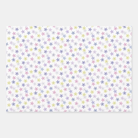 Pastel flowers geschenkpapier set (Vorderseite)