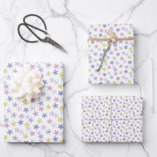 Pastel flowers geschenkpapier set
