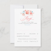 Pastel Flowers Whimsical Elegant Wedding RSVP Card Karte (Vorderseite)