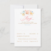 Pastel Flowers Whimsical Elegant Wedding RSVP Card Karte (Vorderseite)