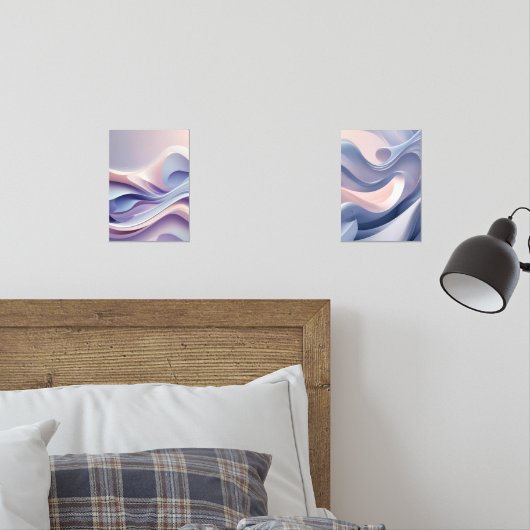 Pastel Flows Layers - Abstrakte Kunst für Ruhe & C Bilderwand Sets (Schlafzimmer)