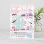 Pastel Flüchtige Blick-A-Boo Halloween-Party 2. Ge Einladung (Stehend Vorderseite)