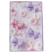 Pastel Fluffy Bows & Flowers Gift Bag Mittlere Geschenktüte (Vorderseite)