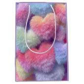 Pastel Fluffy Hearts Gift Bag Mittlere Geschenktüte (Vorderseite)