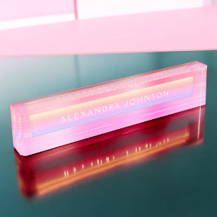 Pastel Foil Luxus Beruflich Moderne Namensplakette