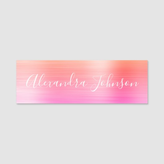 Pastel Foil Modern Beruflich Namensschild (Vorderseite)