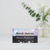 Pastel Foil | Schwarze Textur | Sparkle Visitenkarte (Stehend Vorderseite)