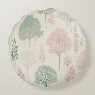 Pastel Forest Round Cushion Rundes Kissen