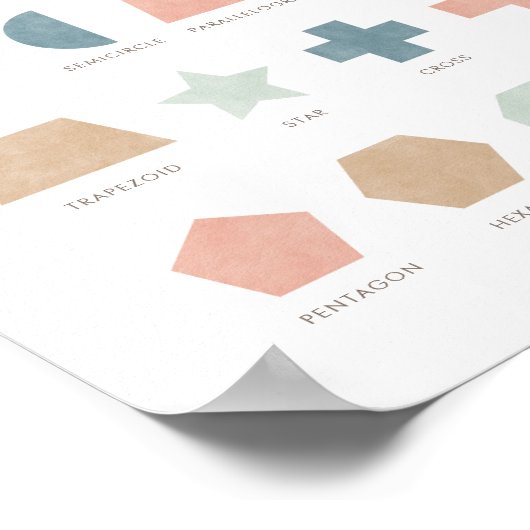 Pastel Formen pädagogisches Dekor Poster (Ecke)