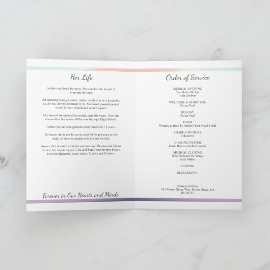 Pastel Foto Beerdigung Folkloreprogramm Programm (Innenseite)