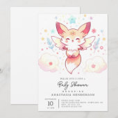 Pastel Fox Babydusche Einladung (Vorne/Hinten)