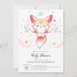 Pastel Fox Babydusche Einladung