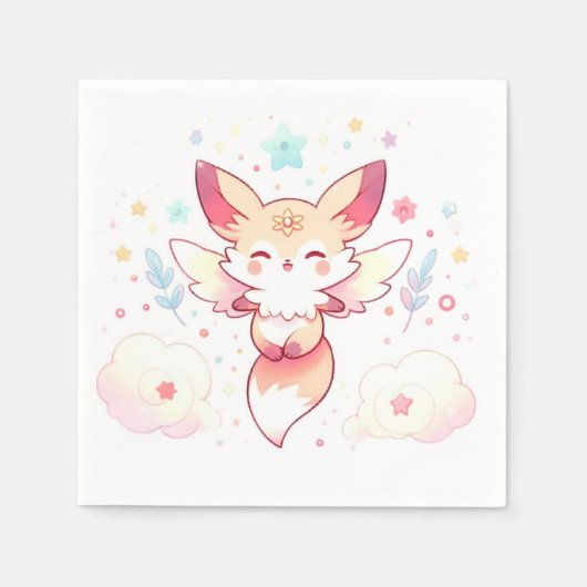 Pastel Fox Babydusche Serviette (Vorderseite)