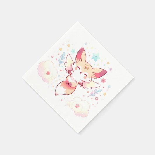 Pastel Fox Babydusche Serviette (Ecke)