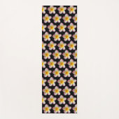 Pastel Frangipani Plumeria Blume Black Yogamatte (Vorderseite)