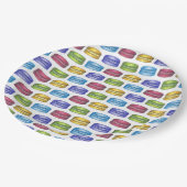 Pastel French Macaron Cookie Brautparty Pappteller (Schrägansicht)