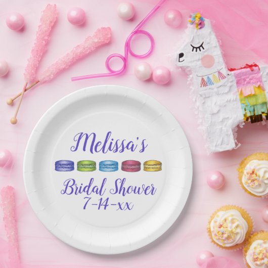 Pastel French Macaron Cookie Brautparty Pappteller (Party)