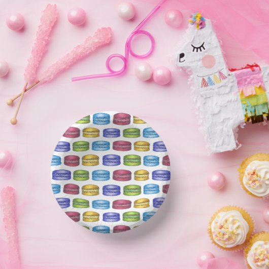 Pastel French Macaron Cookie Brautparty Pappteller (Party)
