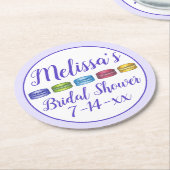 Pastel French Macaron Cookie Brautparty Runder Pappuntersetzer (Angewinkelt)