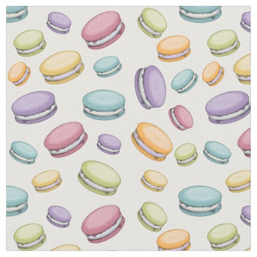 Pastel French Macaron Cookie Muster Stoff (Nahaufnahme)