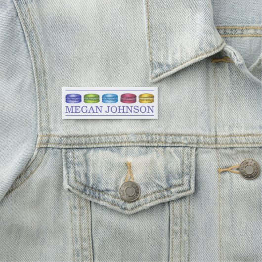 Pastel French Macaron Cookies Bäckerei Konditorei  Namensschild (Beispiel)