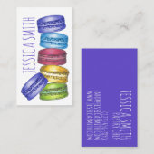 Pastel French Macaron Cookies Bäckerei Konditorei Visitenkarte (Vorne/Hinten)