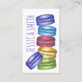 Pastel French Macaron Cookies Bäckerei Konditorei Visitenkarte (Vorderseite)