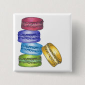 Pastel French Macaron Cookies Bäckereiladen Button (Vorderseite)